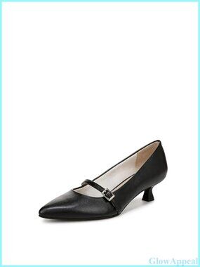 Faux Leather Mary Jane Kitten Heel Pump Pointed Toe Office Dress